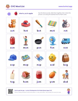 Free printable word families printable: “CVC Word List: 139 Words by Word Family (Free Printable PDF)” (UFLI lessons 1–34), pre-K and kindergarten